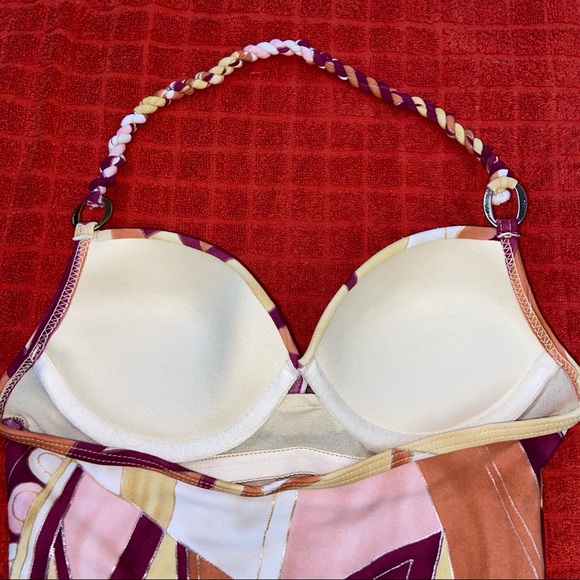 Vintage 80s 90s Geometric Metallic Swimsuit Small - Picture 6 of 8